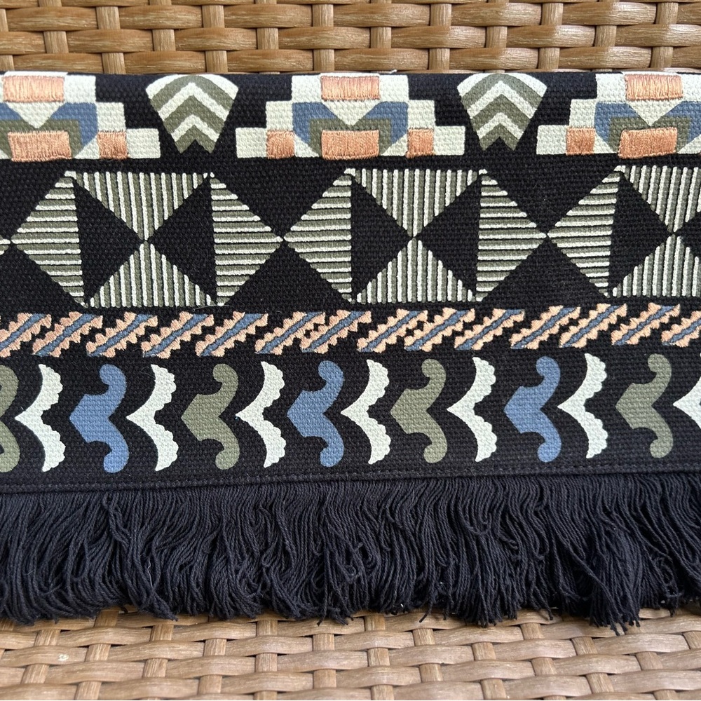 Stella & Dot Black/Multi Embroidery Taj Clutch – Like New! 🌟